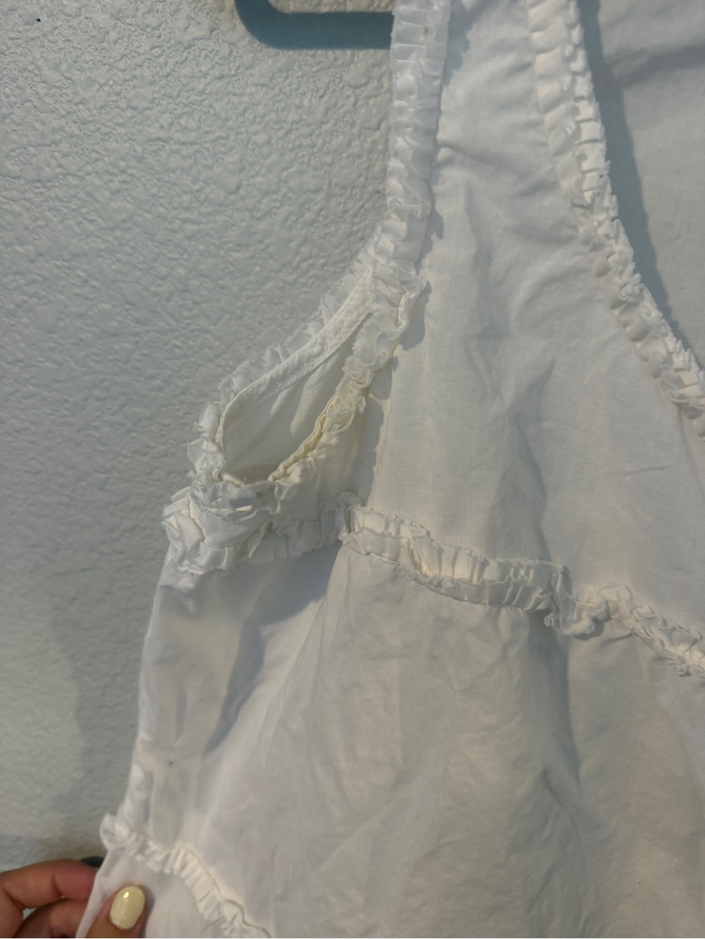 GAP White Button-Front Ruffle Trim Tank 100% Cotton - Picture 4 of 8